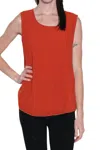 Papa Fashions Chloe Scoop Neck Sleeveless Tank In Paprika In Red