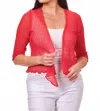 Papa Fashions Mesh Sweater Cardigan In Red In Red