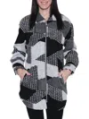 Papa Fashions Mixed Pattern Sweater Jacket In Black & White In Multi