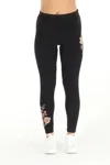 Paparazzi Brushed Interlock Embroidery Pant In Black In Black