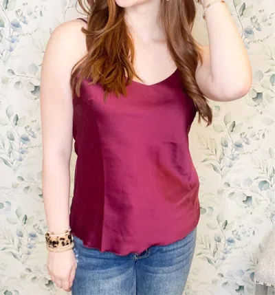 Paparazzi By Biz Solid Strappy Camisole In Plum In Pink