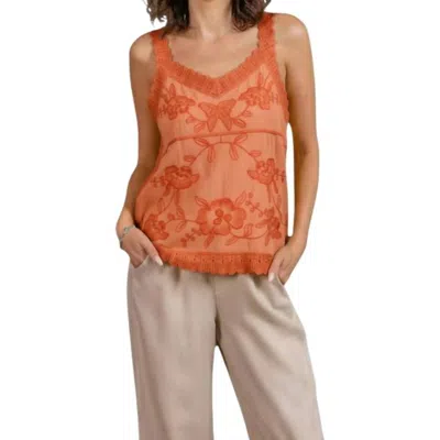 Paparazzi Crochet Butterfly Tunic Top In Papaya In Orange