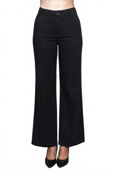 Paparazzi Denim Wide Leg Sailor Jean In Black
