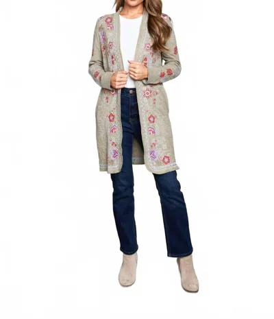 Paparazzi Embroidered Double Face Knit Jacket In Sage In Multi