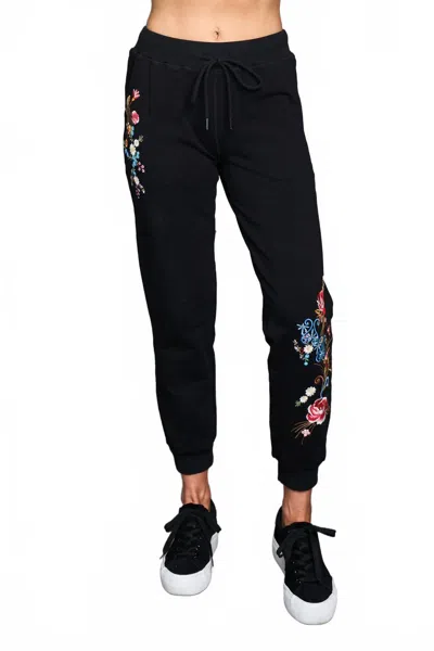 Paparazzi Embroidered French Terry Jogger In Black