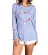 Paparazzi Embroidered Jersey Tank Top In Blue In Black