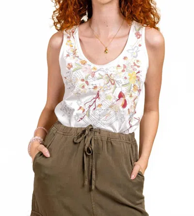 Paparazzi Embroidered Jersey Tank Top In White