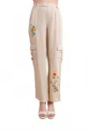Paparazzi Embroidered Tencel Twill Cargo Pants In Khaki In Neutral