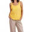 Paparazzi Embroidered Woven Tank Crochet Trim Tank Top In Yellow In Yellow