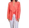 Paparazzi Faux Suede Drape Front Jacket In Coral