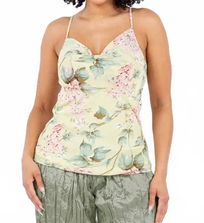Paparazzi Georgette Floral Cami Tank Top In Yellow