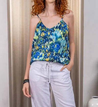 Paparazzi Ikat Print Camisole In Blue-green Ikat In Multi