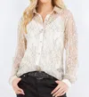 Paparazzi Lace Sheer Long Sleeve Shirt - Unlined In Ivory