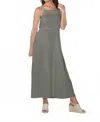 Paparazzi Linen Blend Empire Waist Maxi Dress In Olive In Green