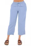 Paparazzi Linen Crop Pant In Sky In Multi