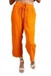 Paparazzi Linen Crop Pant In Tangerine In Orange