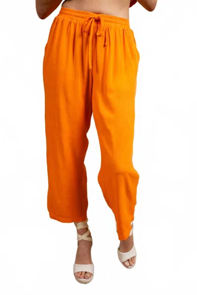 Paparazzi Linen Crop Pant In Tangerine In Orange
