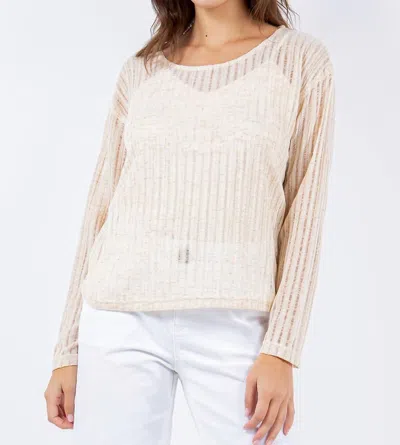 Paparazzi Needle Out Long Sleeve Tee In Ivory