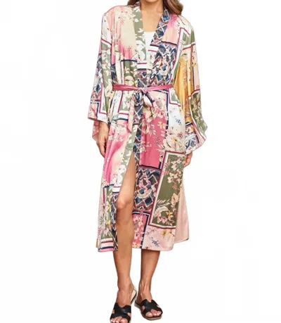 Paparazzi Patchwork Duster Robe In Beige Multi