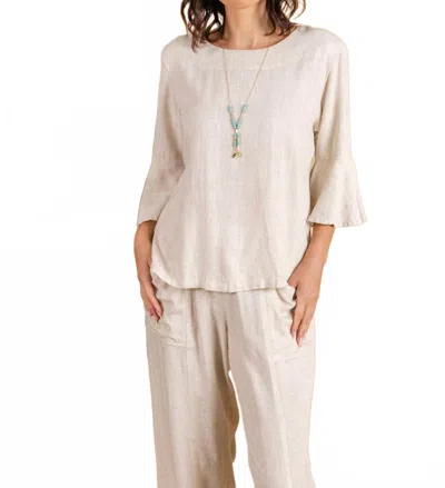 Paparazzi Petal Sleeve Pull-over Top In Oatmeal In Neutral