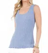 Paparazzi Poor Boy Stretch Knit Solid Tank Top In Blue In Blue