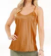 Paparazzi Solid Stretch Satin Camisole In Copper