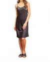 Paparazzi Stretch Satin Slip Dress In Black In Black