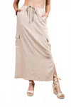 Paparazzi Tencel Slub Cargo Skirt In Khaki In Neutral