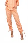 Paparazzi Tencel Slub Cinch Cargo Pant In Apricot In Orange