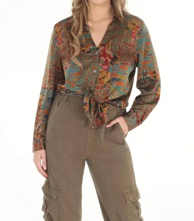 Paparazzi Women's Blouse In Patchwork In Brown