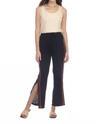 Paparazzi Women's Crinkled Pull On Pant In Black In Blue