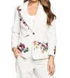 Paparazzi Women's Embroidered Pin Stripe Blazer In Ivory In White