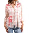 Paparazzi Women's Embroidered Shirt In Coral In Pink