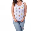 Paparazzi Women's Jersey Embroidered Tank Top In White In White