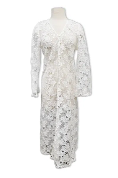 Paparazzi Women's Lace Maxi Duster In White