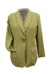 Paparazzi Women's Linen Blend Classic Lined Blazer In Lemongrass In Green