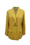 Paparazzi Women's Linen Blend Classic Lined Blazer In Marigold In Yellow