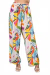 Paparazzi Woven Mixed Print Pull-on Pant In Tropical In Multi