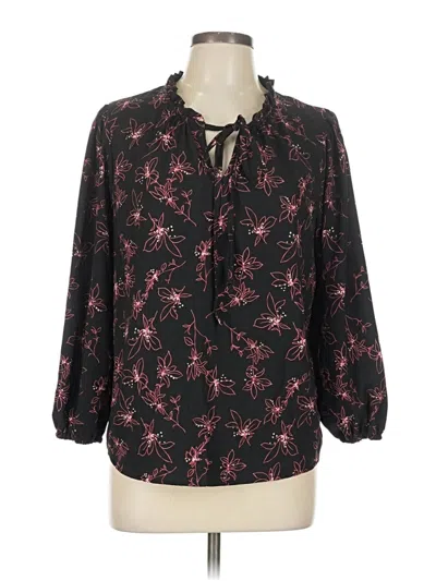 Pre-owned Papaya 3/4 Sleeve Blouse In Black