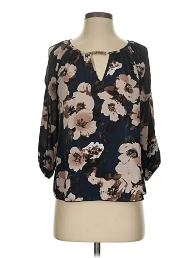 Pre-owned Papaya 3/4 Sleeve Blouse In Black