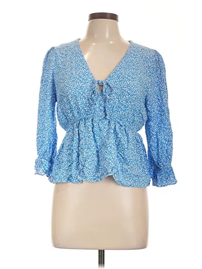 Pre-owned Papaya 3/4 Sleeve Blouse In Blue