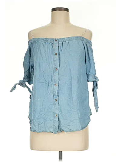 Pre-owned Papaya 3/4 Sleeve Blouse In Blue