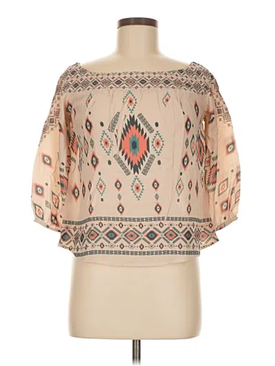 Pre-owned Papaya 3/4 Sleeve Blouse In Brown