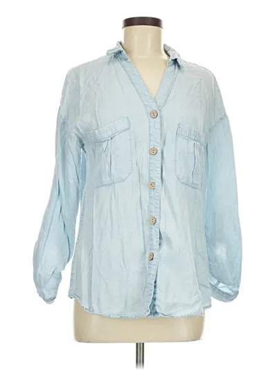 Pre-owned Papaya 3/4 Sleeve Button Down Shirt In Blue