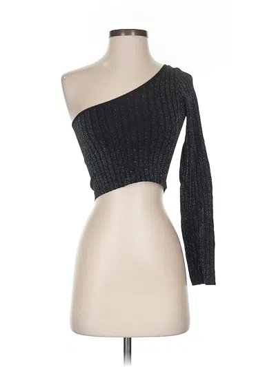Pre-owned Papaya 3/4 Sleeve Top Black One Shoulder Neckline Tops