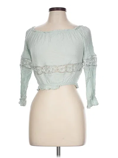 Pre-owned Papaya 3/4 Sleeve Top Teal Sweetheart Neckline Tops