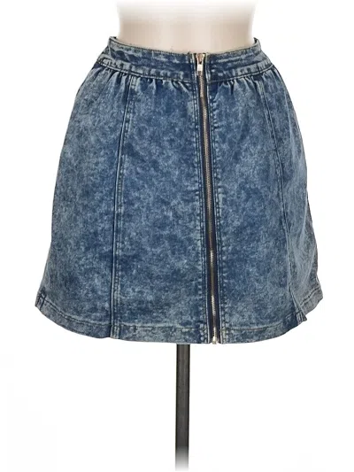 Pre-owned Papaya Denim Skirt In Blue