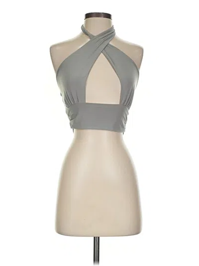 Pre-owned Papaya Halter Top Gray Halter Neckline Tops