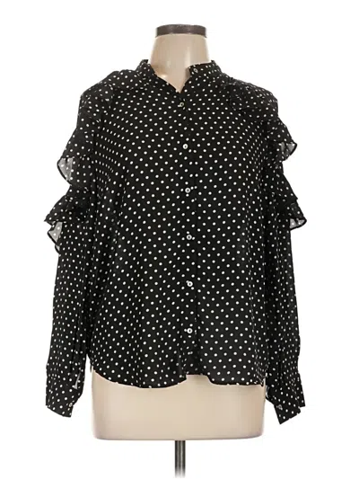 Pre-owned Papaya Long Sleeve Blouse In Black