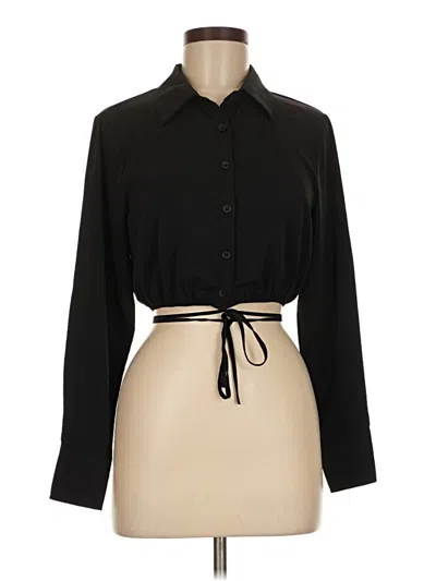 Pre-owned Papaya Long Sleeve Blouse In Black